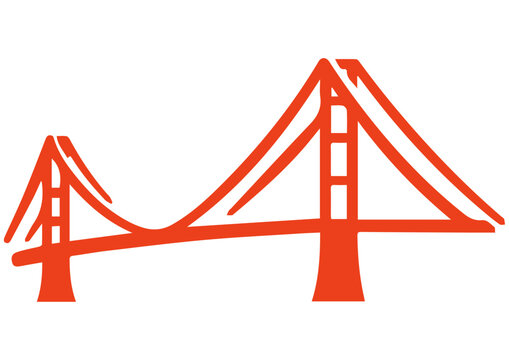 Vector Colorful Bridge Drawing Designs