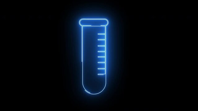 Animated test tube icon with neon saber effect