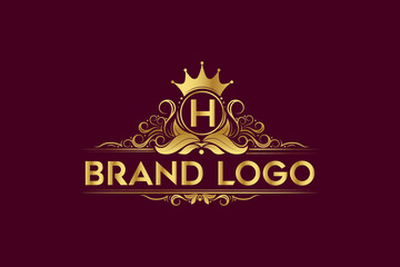 This is a Brand luxury latter golden logo design	