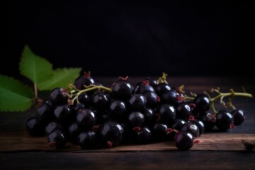 group of sliced black currant berries. Generative AI