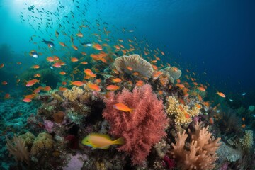 Fototapeta na wymiar A bountiful ocean teeming with aquatic life. Generative AI