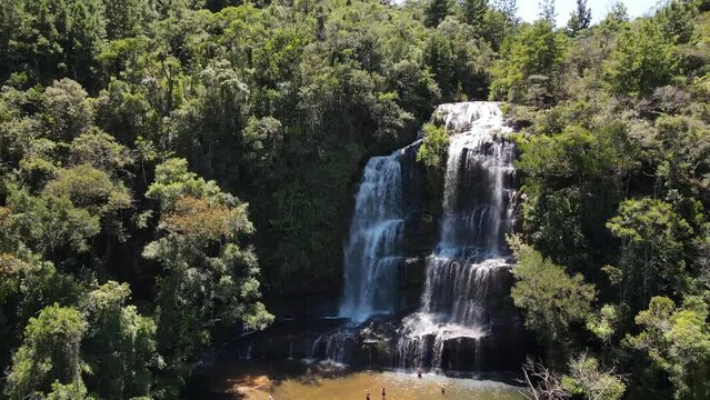 Nature's Brushstrokes: Drone Views of Seng&eacute;s Waterfall