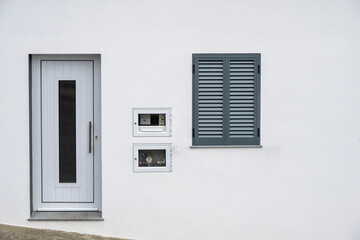 House window and door in Ponta Delgada on the Island of Sao Miguel in the Azores