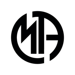 MA, Initial, Letters looping linked circle elegant Logo white black background