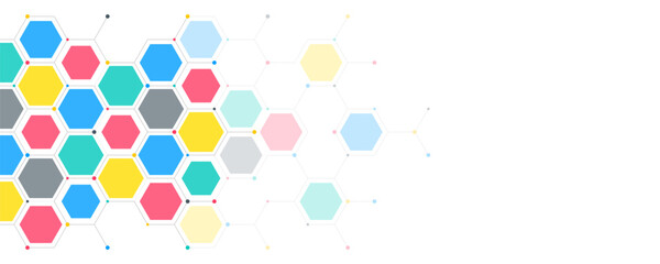 Abstract design element with geometric background of hexagons shape pattern