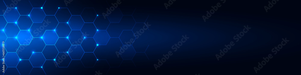 Poster Abstract background and design element with geometric shape and hexagons pattern for banner or website header template