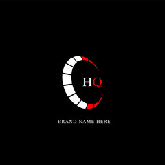 HQ logo. H Q design. White HQ letter. HQ, H Q letter logo design. Initial letter HQ linked circle uppercase monogram logo. H Q letter logo vector design. 