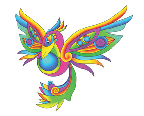 colorful abstract bird illustration for web design, landing pages, social media stories and printed materials