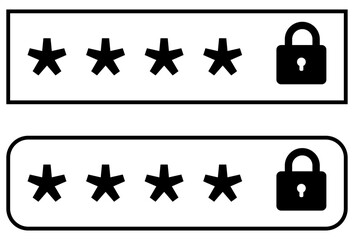 パスワード入力欄のイラスト アウトライン