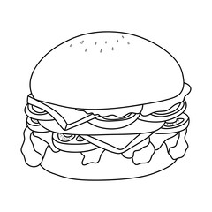 hand drawn hamburger