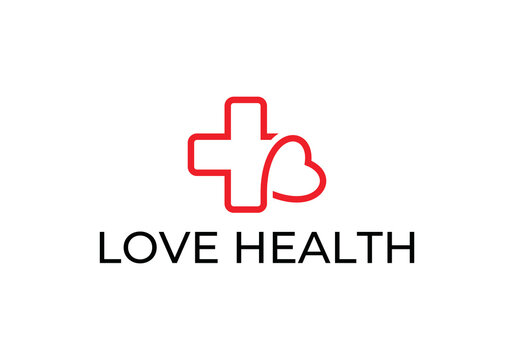love logo healthcare and medical design vector illustration