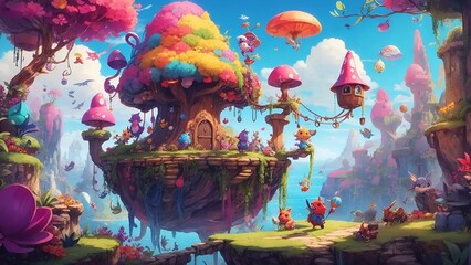 Immerse yourself in a vibrant and colorful world filled with whimsical creatures and magical adventures in this charming video game