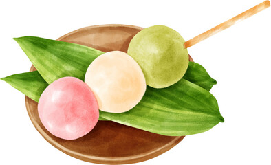 Watercolor Dango