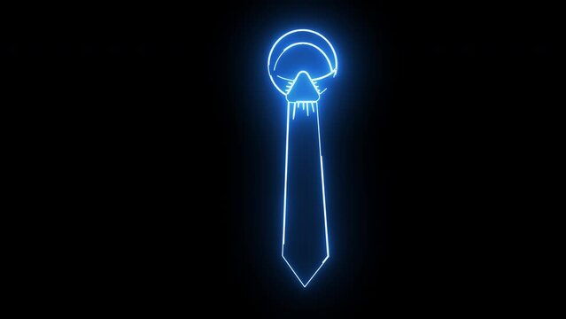 Animated tie icon with neon saber effect