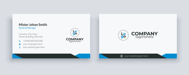 creative minimal business card design with blue and black good color combination