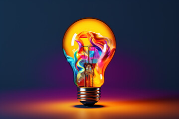 Colorful creative idea splash from lightbulb