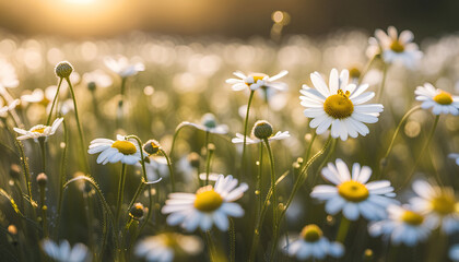 Beautiful daisy flowers under the daylight