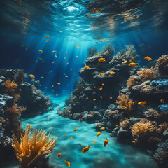 Fototapeta na wymiar Caribbean Depths: The Reefscape