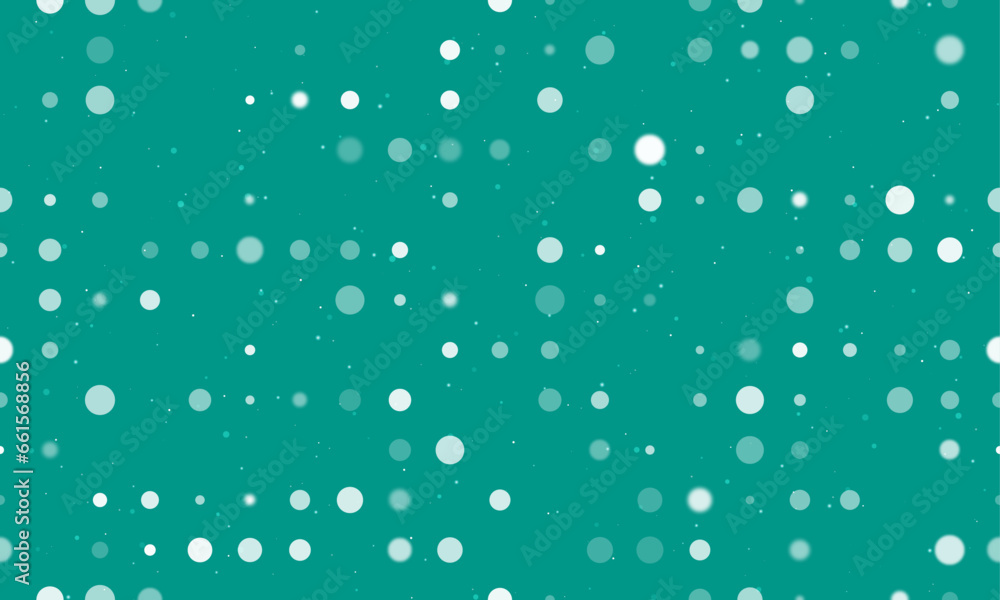 Poster seamless background pattern of evenly spaced white circles of different sizes and opacity. vector il