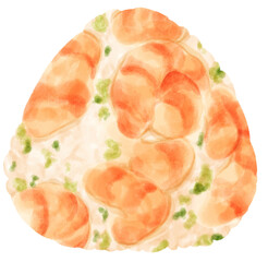 Watercolor Japanese Rice Ball