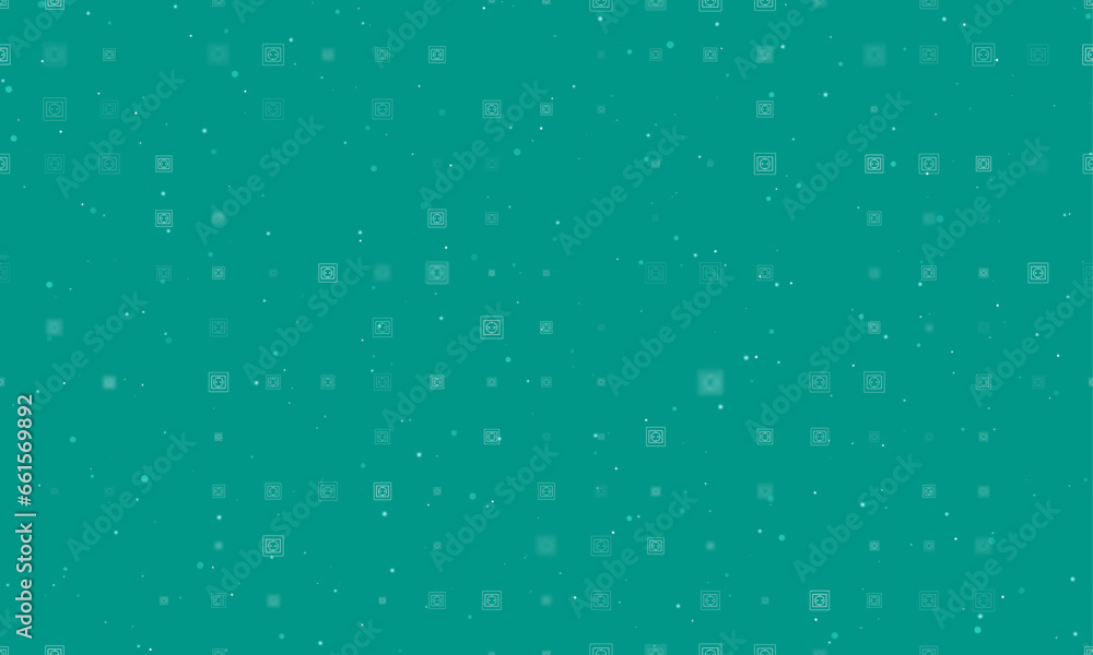 Poster seamless background pattern of evenly spaced white power socket symbols of different sizes and opaci