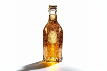 Shiny bottle on white. Generative AI