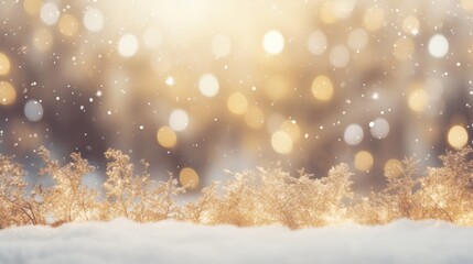 Obraz na płótnie Canvas Photo of a snowy field with a blurred effect