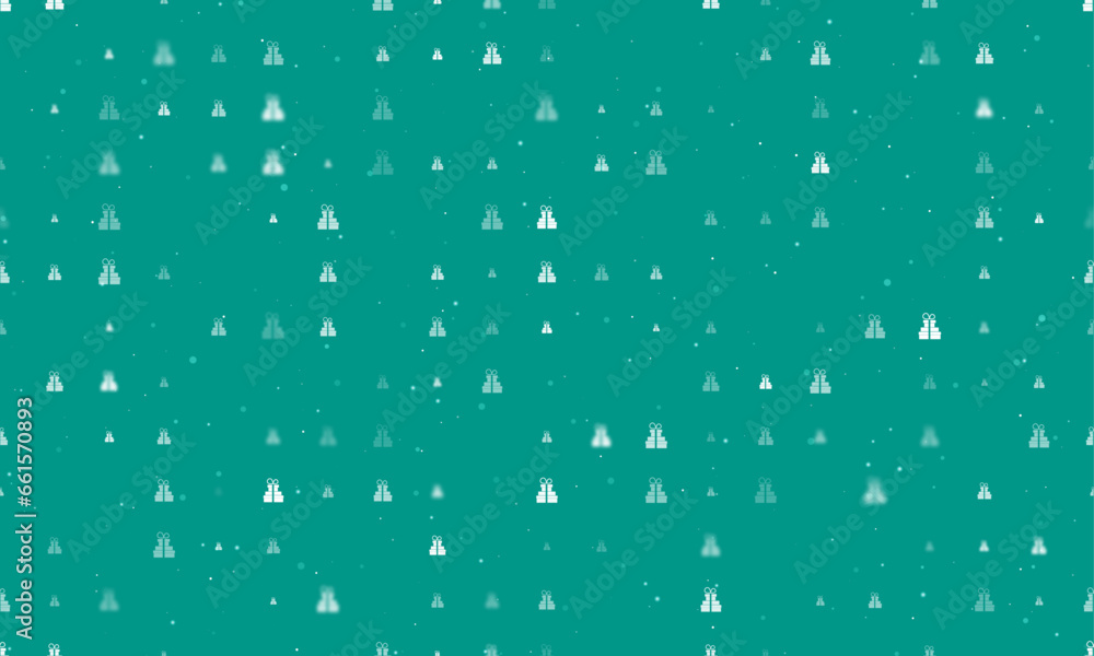 Poster seamless background pattern of evenly spaced white set of giftss of different sizes and opacity. vec