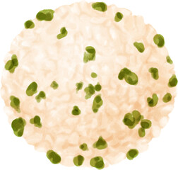 Watercolor Japanese food Sushi ball
