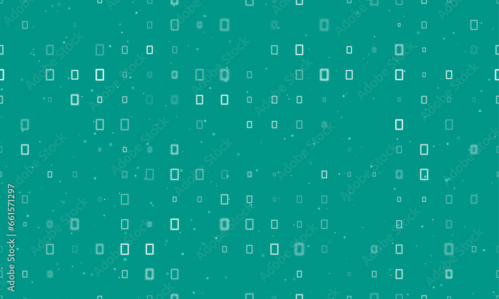 Poster seamless background pattern of evenly spaced white photo frame symbols of different sizes and opacit