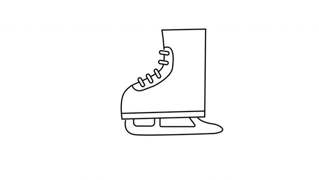Sketch animation forming a skating shoe icon