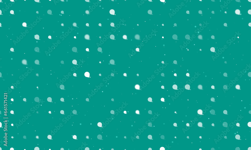 Poster seamless background pattern of evenly spaced white tape measure symbols of different sizes and opaci