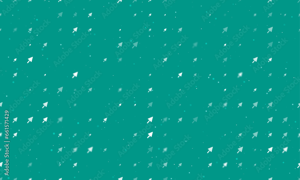Poster Seamless background pattern of evenly spaced white trowel symbols of different sizes and opacity. Vector illustration on teal background with stars