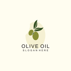 Olive oil logo design vector icon nature beauty and health