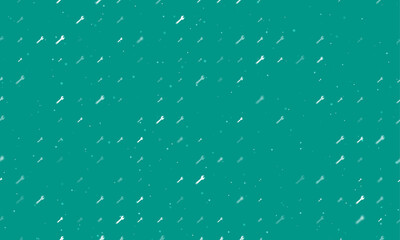 Seamless background pattern of evenly spaced white adjustable wrench symbols of different sizes and opacity. Vector illustration on teal background with stars