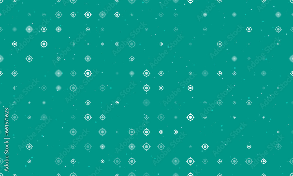 Poster seamless background pattern of evenly spaced white crosshair symbols of different sizes and opacity.