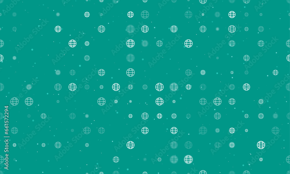 Poster seamless background pattern of evenly spaced white web symbols of different sizes and opacity. vecto