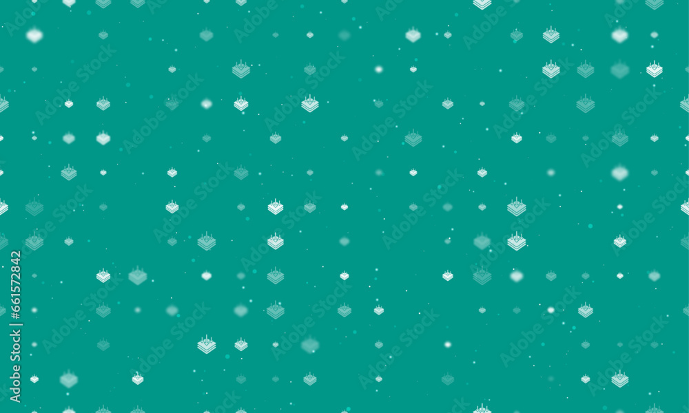 Poster seamless background pattern of evenly spaced white absorbent symbols of different sizes and opacity.