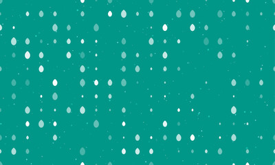 Seamless background pattern of evenly spaced white oval symbols of different sizes and opacity. Vector illustration on teal background with stars