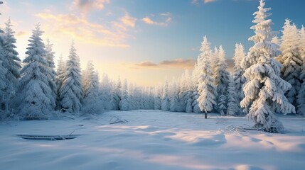 Obraz premium Photo of a winter wonderland with snow-covered trees
