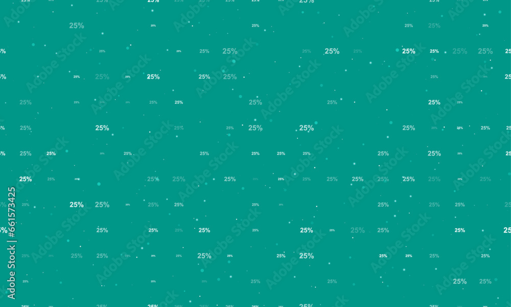 Poster seamless background pattern of evenly spaced white 25 percent symbols of different sizes and opacity