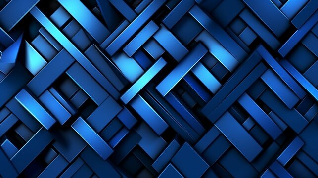Blue linear pattern abstract geometric background.Generative AI