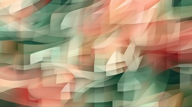 Creative generative AI image with beige pink and green.Generative AI