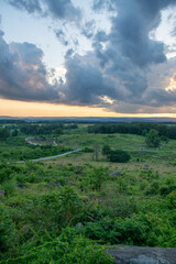sunset over the countryside