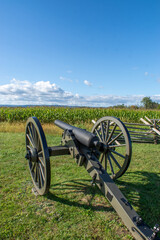 Fototapeta na wymiar cannon in the field
