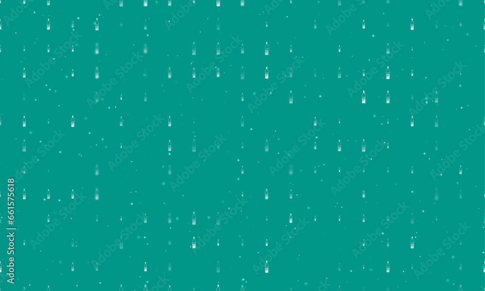 Poster seamless background pattern of evenly spaced white the world in a bottle symbols of different sizes 