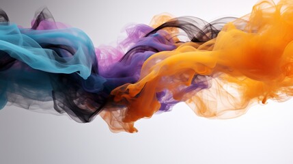 photo of black blue purple and orange smoke in the.Generative AI