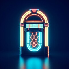 vintage jukebox with neon accents