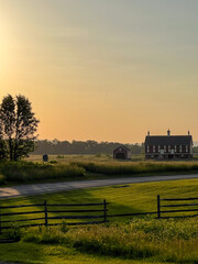 Sunrise/sunset over countryside