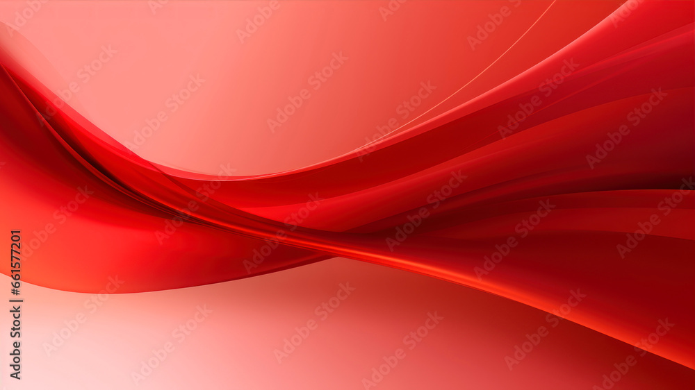 Poster abstract red background with smooth wavy lines